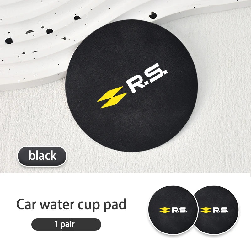 Suede Car Cup Holder Coasters – Anti-Slip Accessories for Renault Vehicles