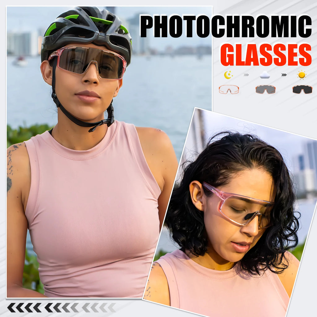 Photochromic Cycling Sunglasses – UV400 Protective Eyewear for MTB Sports