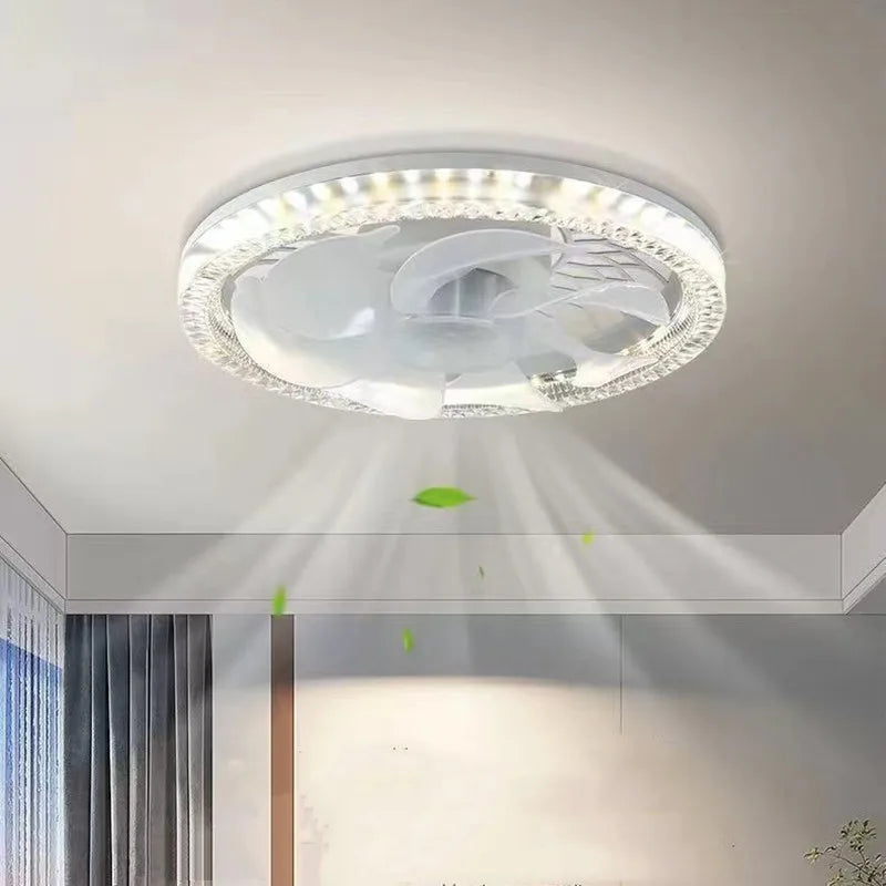 Modern LED Ceiling Fan Light – Remote Controlled E27 Lamp for Bedroom