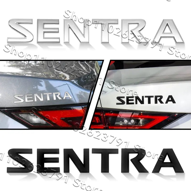 ABS Plastic SENTRA Letter Emblem – Trunk Fender Badge for Car Decoration