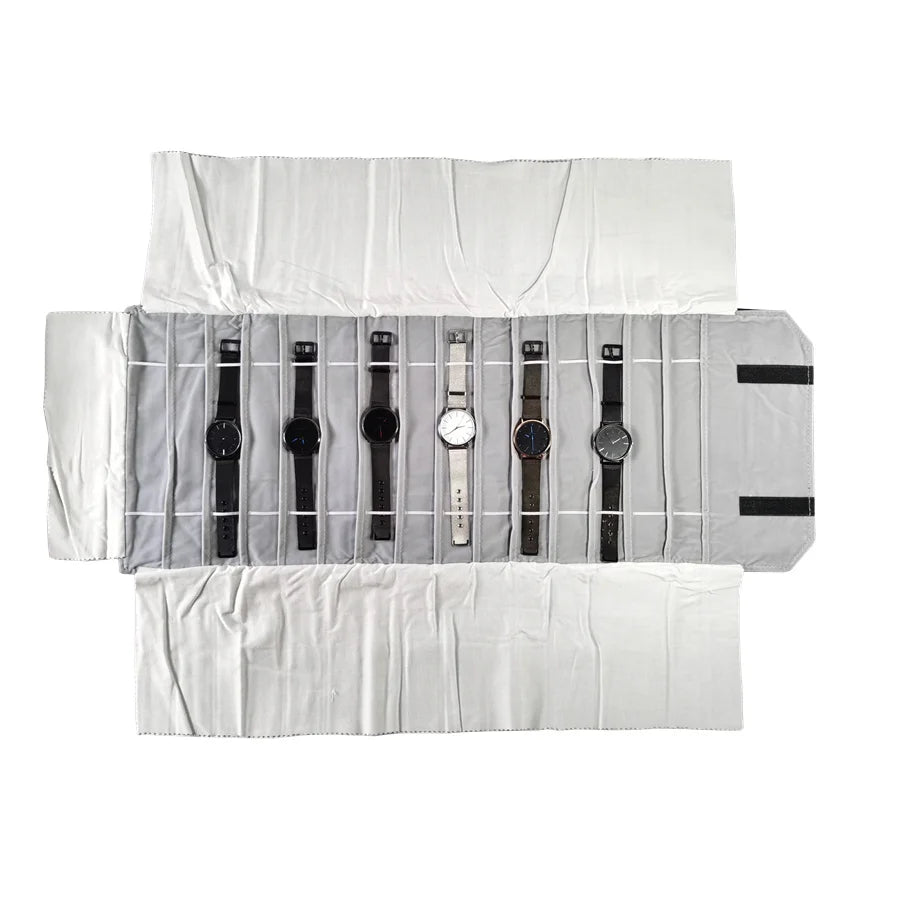 Velvet Watch Roll Bag – Portable Jewelry Organizer for Travel Storage