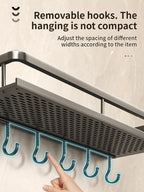Aluminum Bathroom Shelf – Wall Mounted Storage Rack for Kitchen and Shower