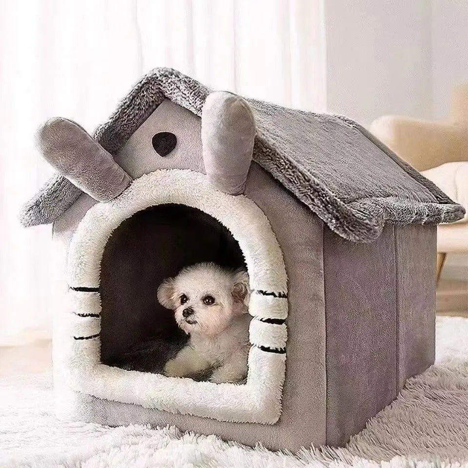 Soft Pet Bed Tent – Washable Enclosed Kennel for Indoor Dogs and Cats
