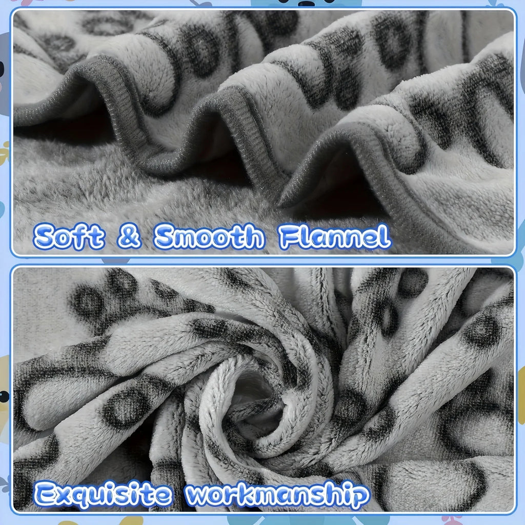Soft Cartoon Pet Blanket – Fluffy Warm Mat for Cats and Dogs