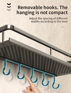 Aluminum Bathroom Shelf – Wall Mounted Storage Rack for Kitchen and Shower