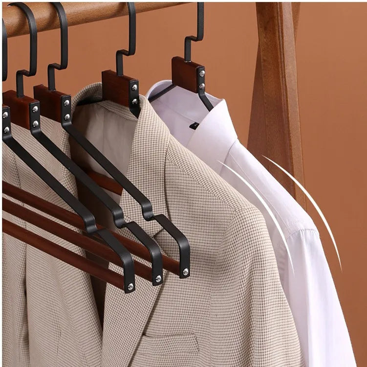 Solid Wood Clothes Hangers – Swivel Hook Rack for Coats and Jackets