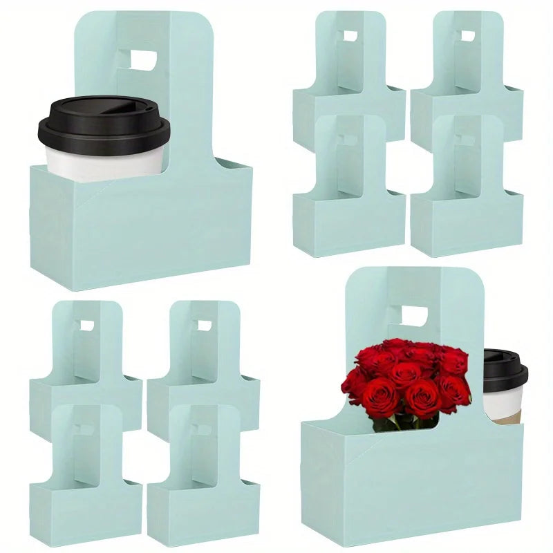 Floral Paper Gift Boxes – Decorative Handle Carriers for Birthday Wedding Party