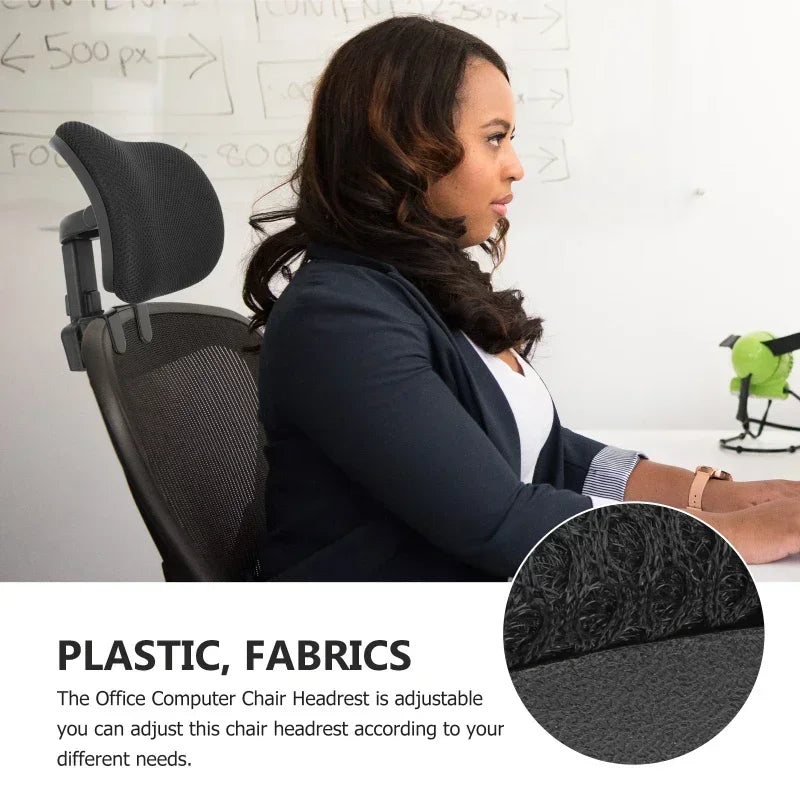 Adjustable Fabric Office Chair Headrest – Ergonomic Neck Support for Work