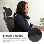 Adjustable Fabric Office Chair Headrest – Ergonomic Neck Support for Work