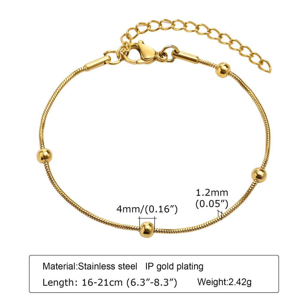 Gold Herringbone Chain Bracelet – Waterproof Stainless Steel for Women