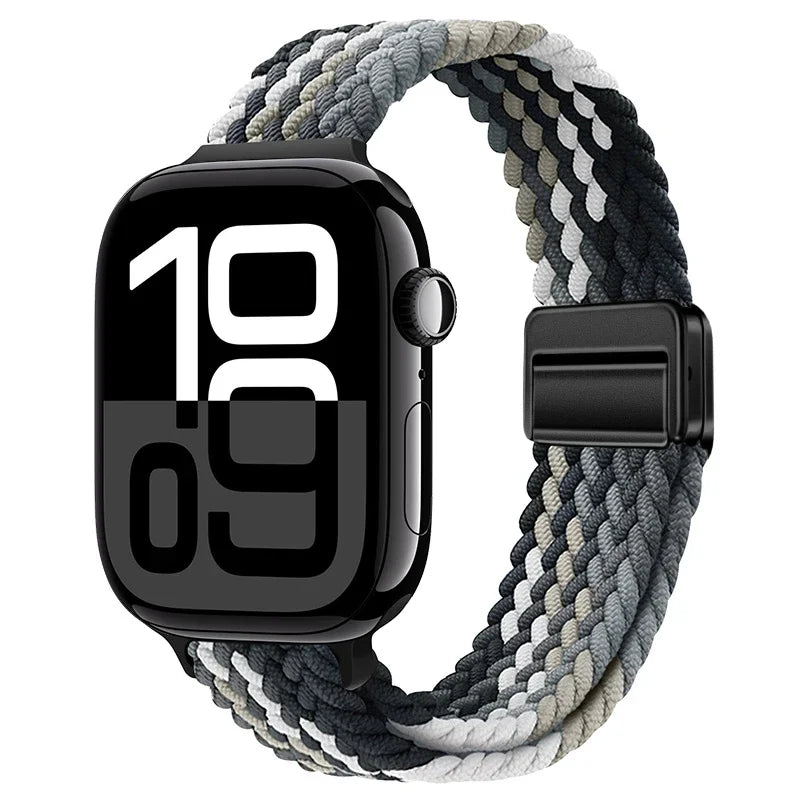 Braided Nylon Loop Watch Band – Magnetic Adjustable Bracelet for Apple iWatch