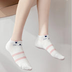 Cute Cartoon Cat Crew Socks – Decorative Kitten Ankle Hosiery for Women
