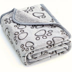 Ultra-Soft Paw Print Dog Blanket – Cozy Fleece Mat for Pets