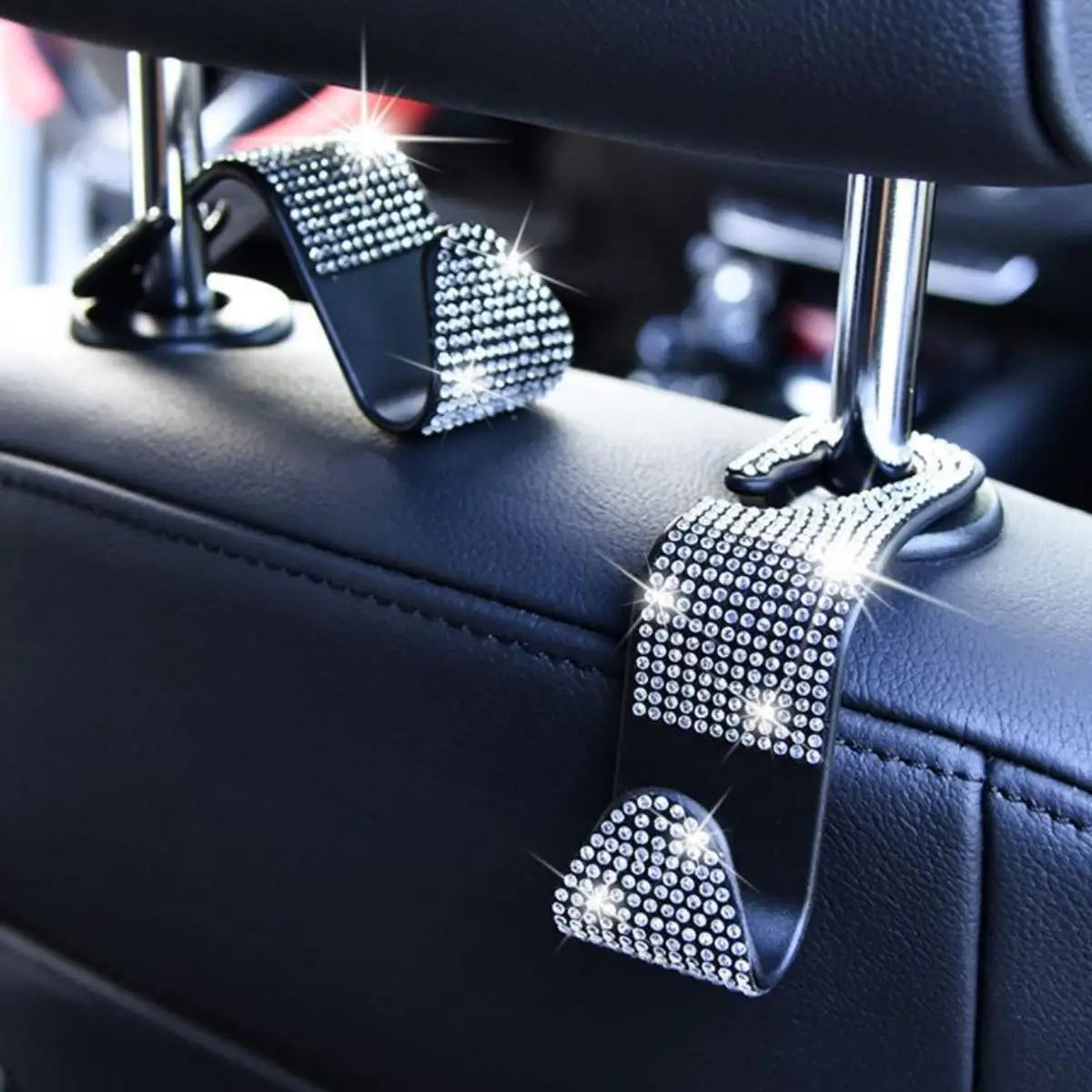Artificial Diamond Car Hooks – Bling Hidden Seat Hanger for Car Organization
