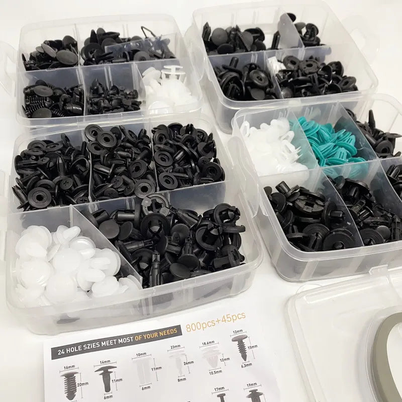 Automotive Plastic Fastener Kit – Bumper and Fender Rivet Retainers for Car Repair