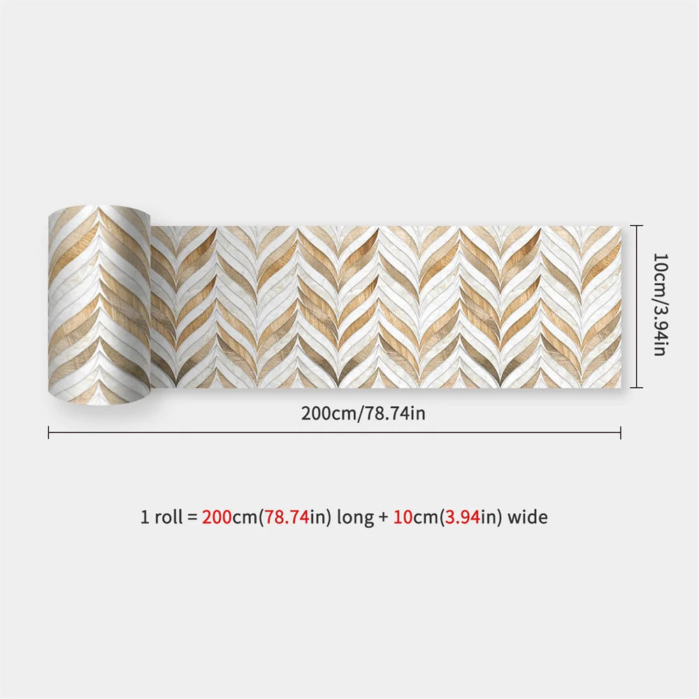 Self-Adhesive Waist Line Stickers – Waterproof Border Mural for Kitchen Decor