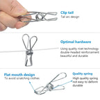 Stainless Steel Clothespins – Heavy Duty Metal Pegs for Laundry Drying