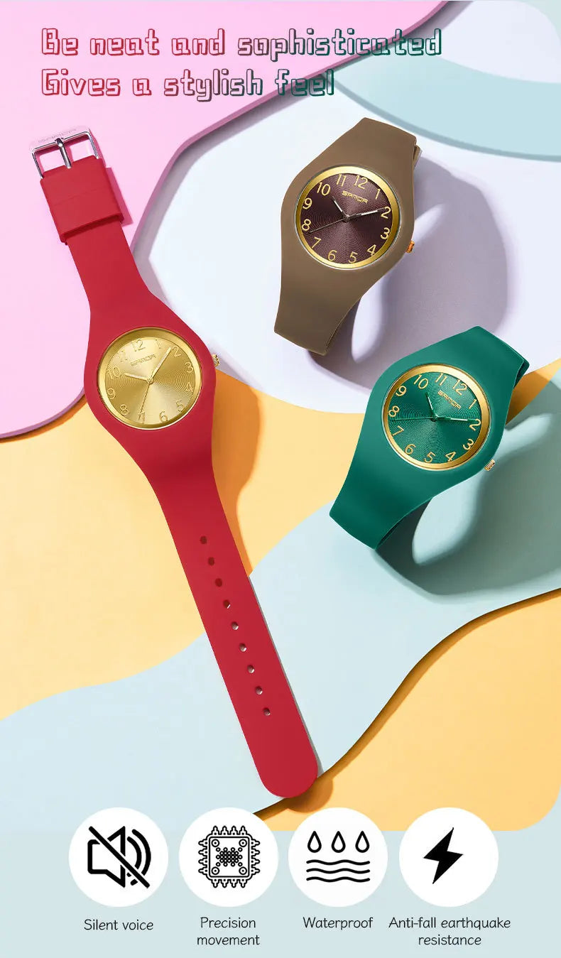 Silicone Quartz Wristwatch – Lightweight Sport Clock for Students
