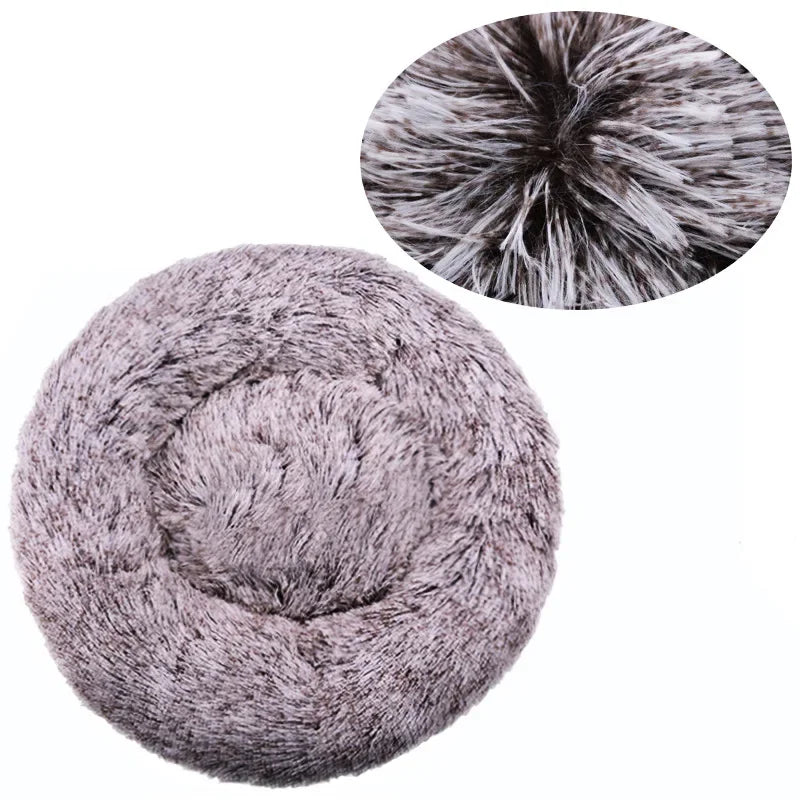 Plush Round Pet Bed – Soft Warm Nest for Large and Medium Dogs or Cats
