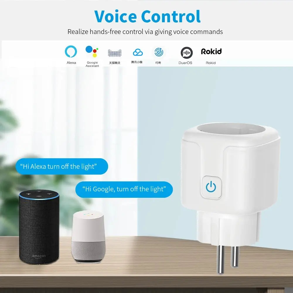 WiFi Smart Plug – 16A Power Monitor Outlet for Smart Home Automation
