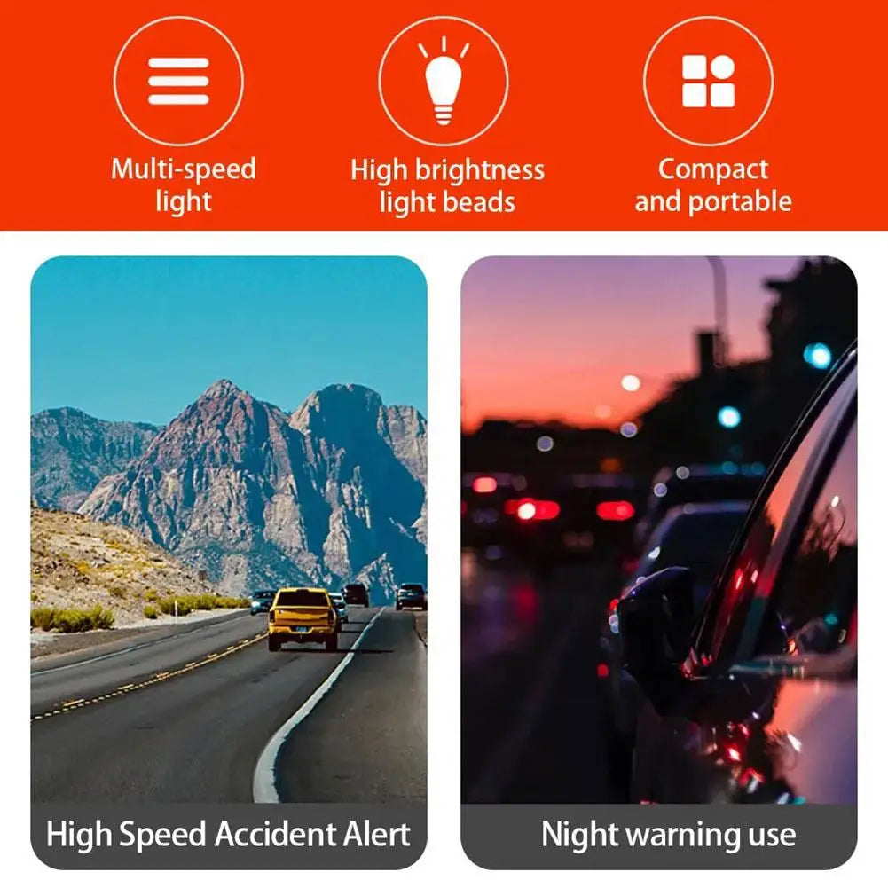 Magnetic Rotating LED Warning Light – Rechargeable Signal for Road Safety