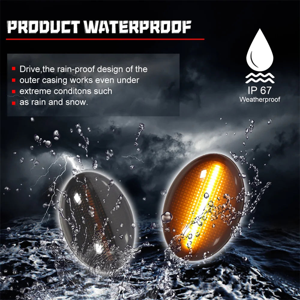 Amber LED Fender Side Marker Lights – Turn Signal Lamp for Mini Cooper R55-R59