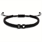 Initial Heart Braided Bracelet – Adjustable A-Z Friendship Jewelry for Gifts