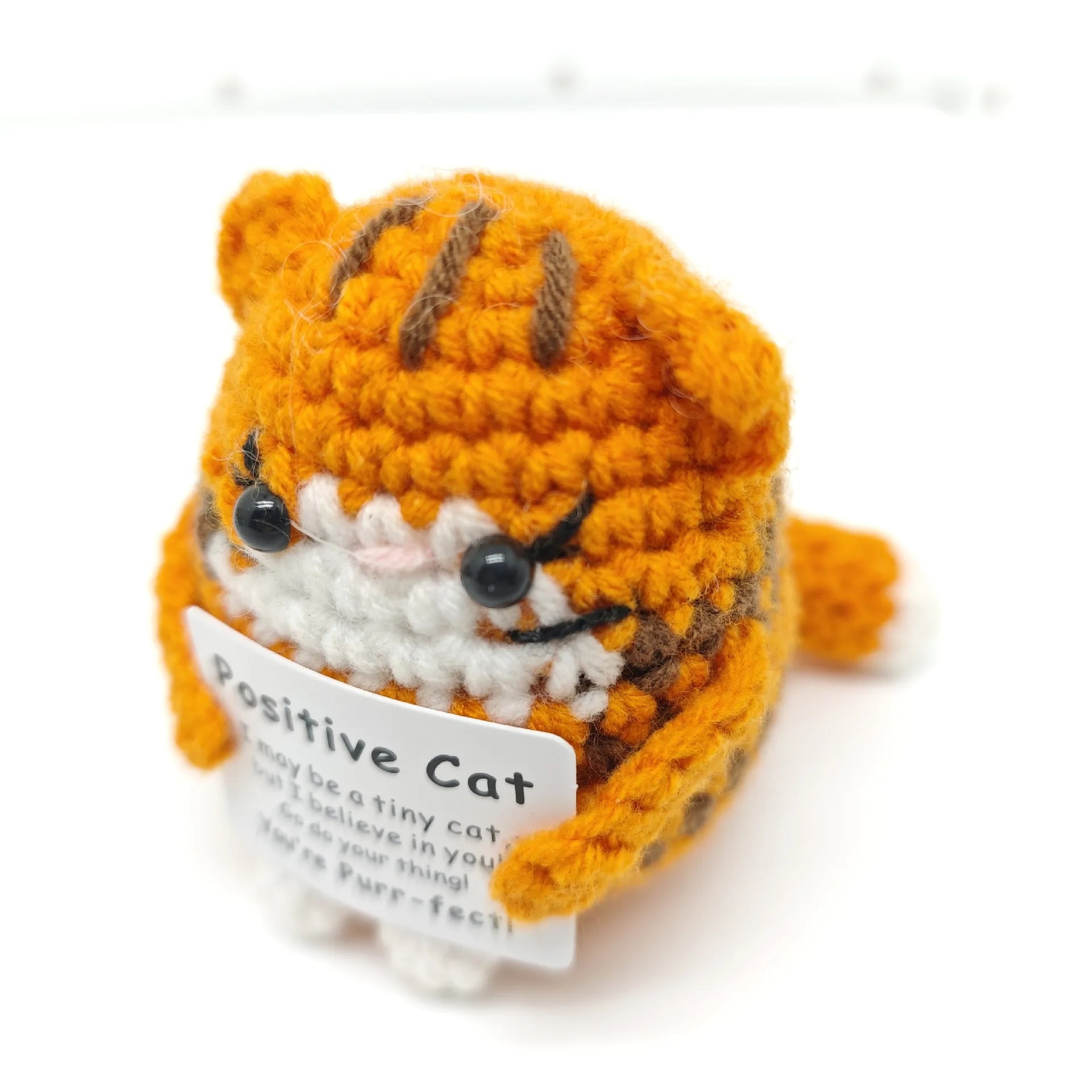Handmade Crochet Cat Doll – Positive Energy Ornament for Christmas Gifts