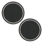 Bling Rhinestone Car Coasters – Anti-Slip Cup Holder Mats for Auto Interior