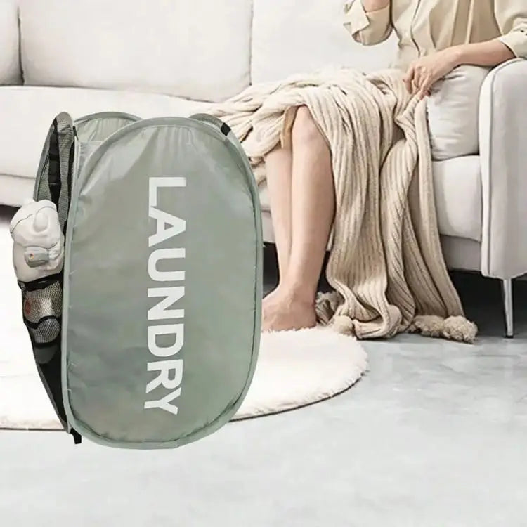 Collapsible Mesh Laundry Hamper – Breathable Pop-Up Basket for Dorm and Travel