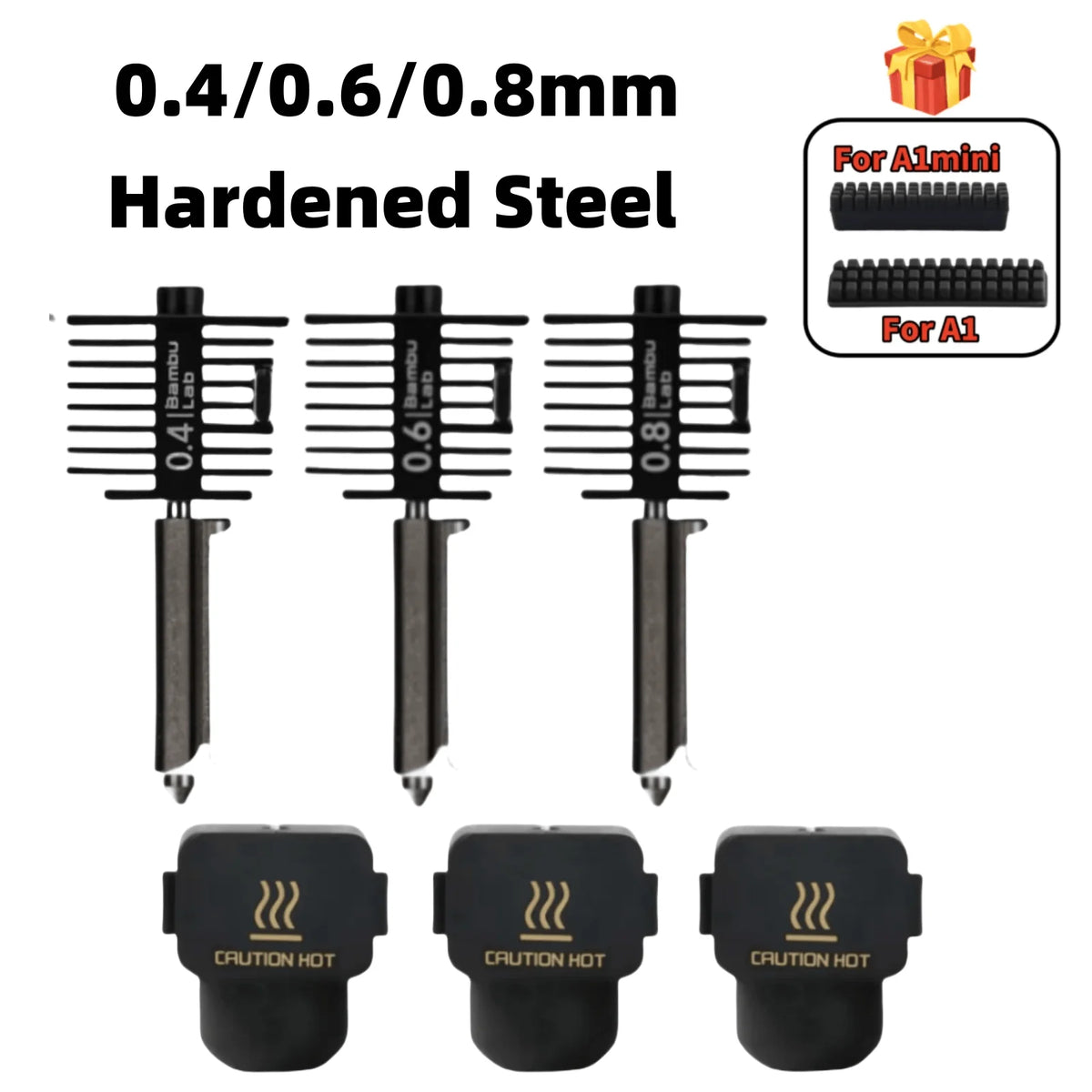 Hardened Steel Hotend Kit – High Speed 3D Printer Nozzle for Bambu Lab A1
