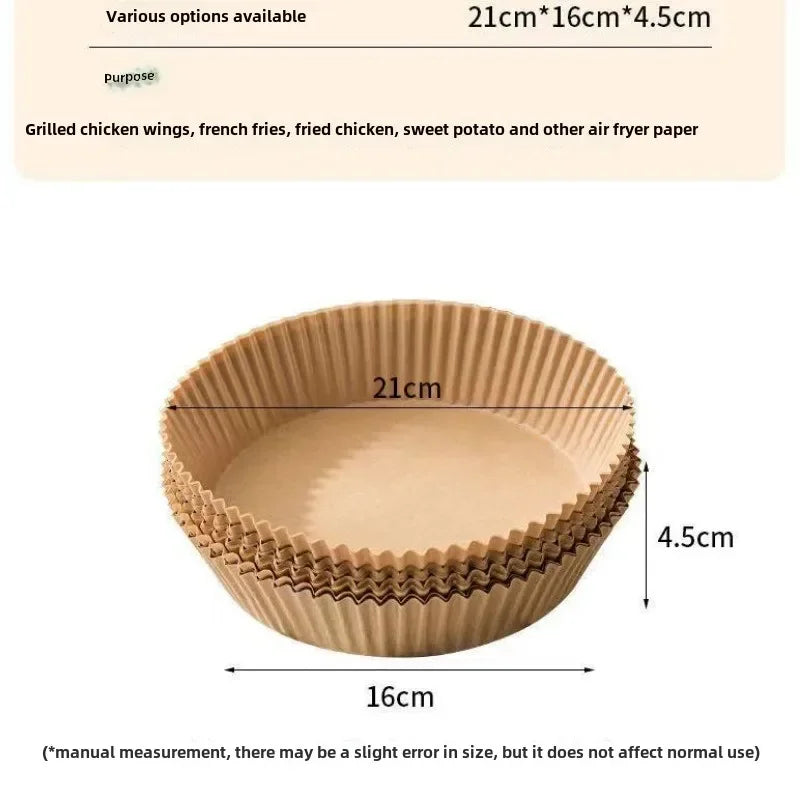 Square Air Fryer Parchment Liners – 23cm Non-stick Paper for Baking Cooking