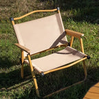 Portable Folding Camping Chair – Aluminum Wood Grain for Outdoor Hiking