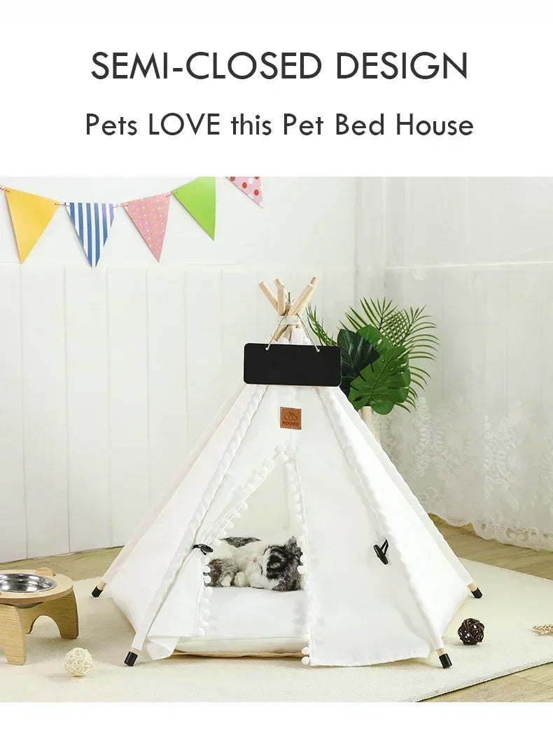 Portable Pet Teepee – Washable Indoor House for Cats and Small Dogs