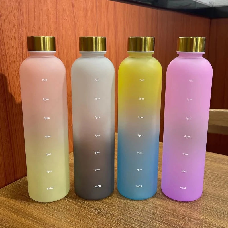 Motivational Frosted Water Bottle – 32oz Leakproof BPA Free for Fitness Gym