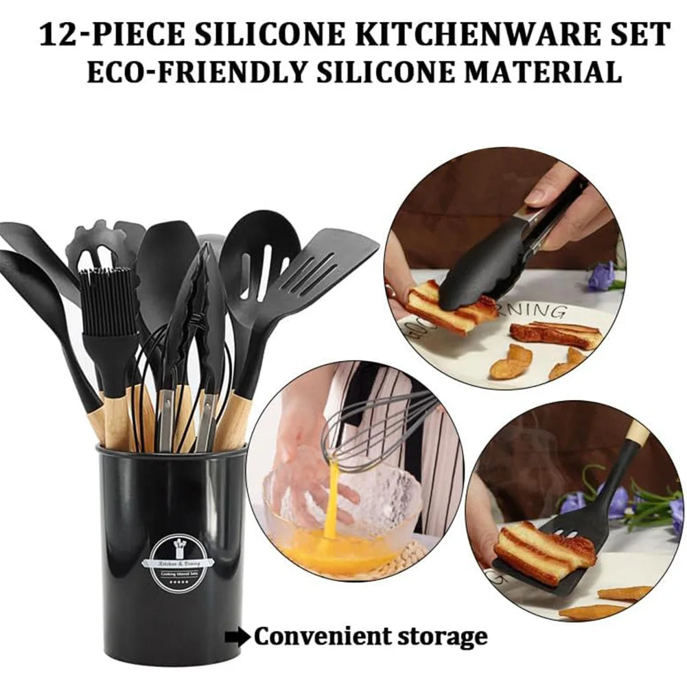 Silicone Kitchen Utensil Set – Non-Stick Cooking Tools for Home Chefs