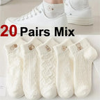 Cartoon Printed Knit Short Socks – Breathable Cotton for Casual Daily Wear