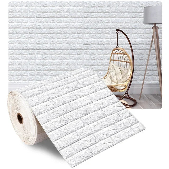 3D Foam Brick Wallpaper – Self-Adhesive Waterproof Wall Sticker for Home Decor