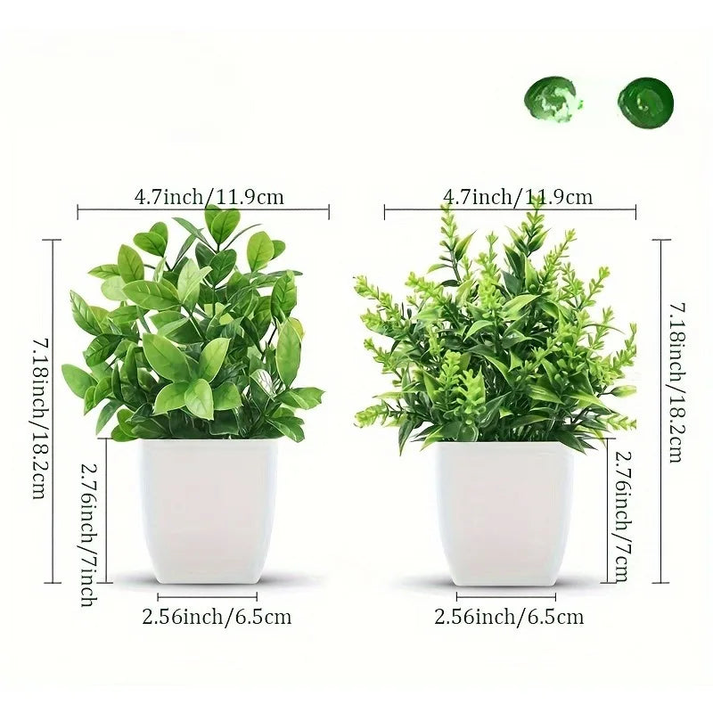 Artificial Potted Bonsai Tree – Realistic Green Plant for Home Office Decor