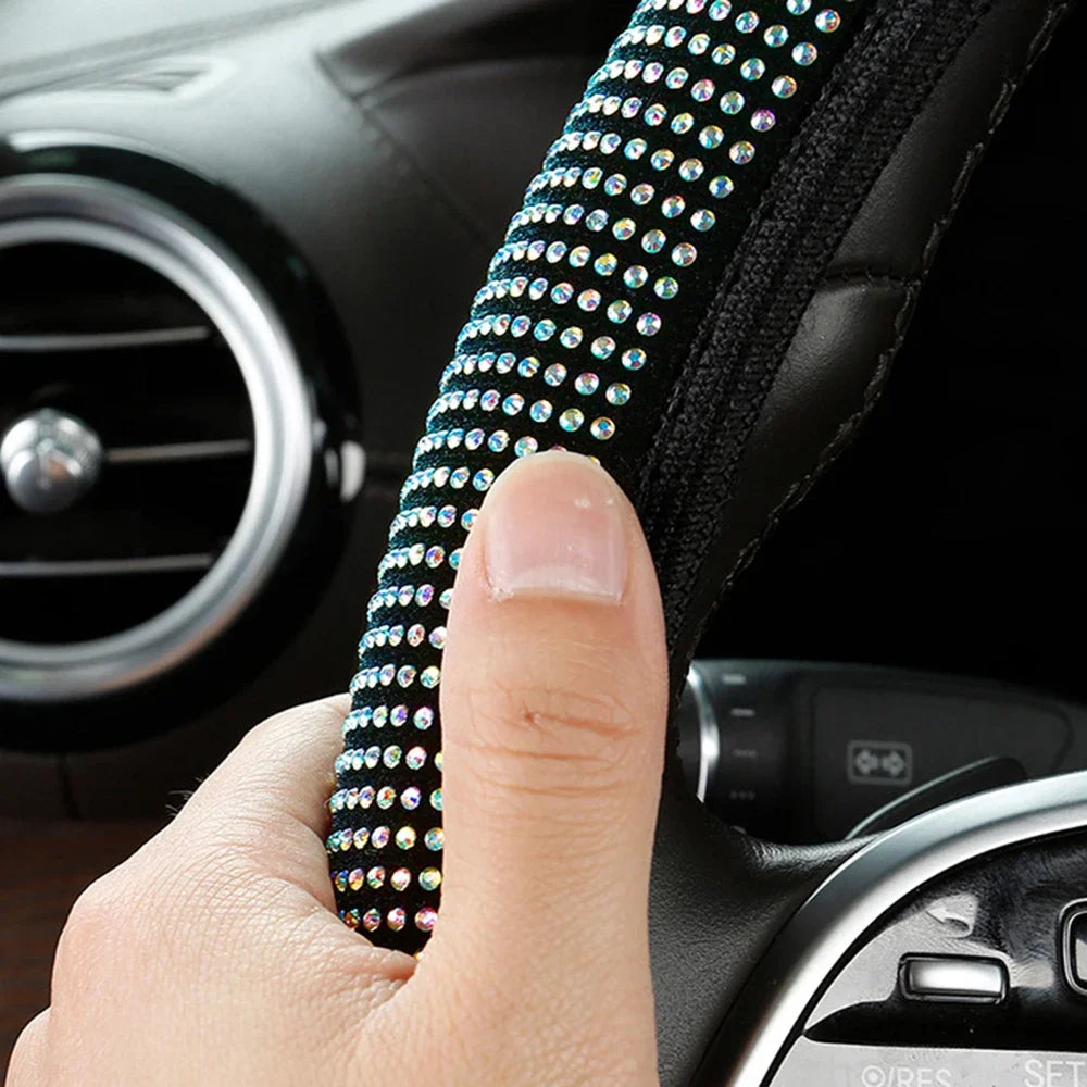 Crystal Rhinestone Steering Wheel Cover – Sparkling Auto Interior Decoration