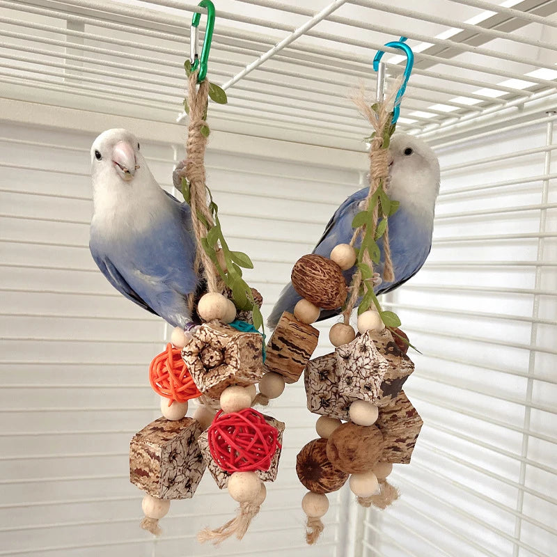 Cotton Rope Bird Chewing Toy – Bite Resistant Pinecone Toy for Parrot Training