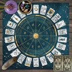 Zodiac Tarot Card Tablecloth – Velvet Divination Mat for Fortune Telling