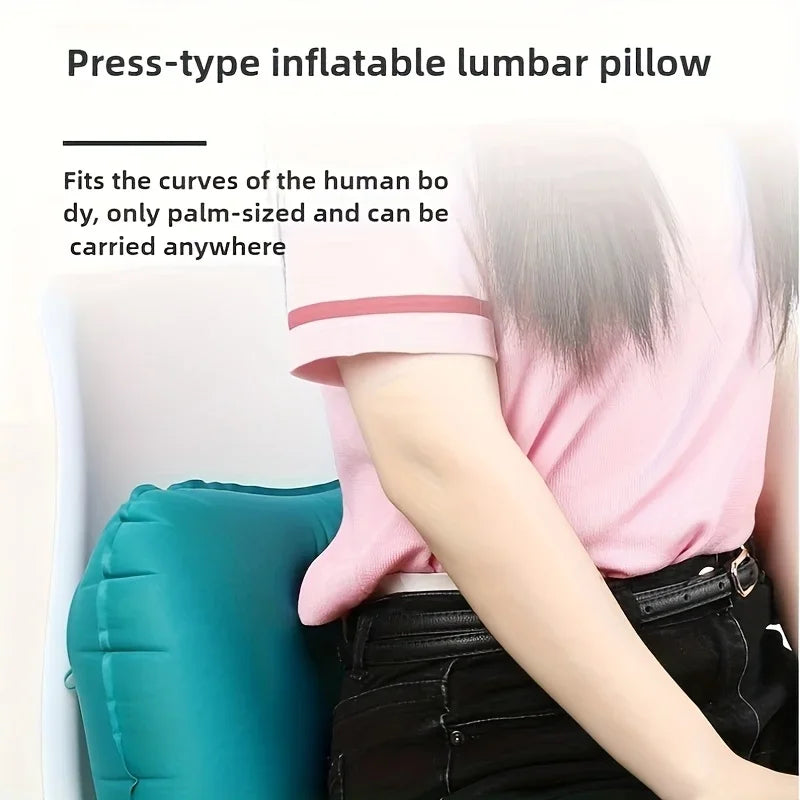 Portable Inflatable Travel Pillow – Ergonomic Neck and Waist Support for Flights