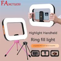 Handheld Ring LED Fill Light – Portable Rechargeable Lamp for Phone Photography
