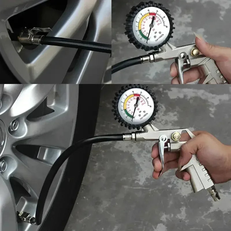 Tire Pressure Gauge – Air Inflator Gun for Car and Motorcycle Maintenance