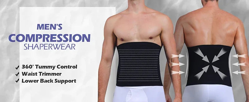 Men Tummy Control Waist Trainer – Compression Body Shaper for Gym Workout