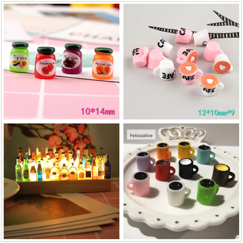 Miniature Resin Coffee Cups – Kawaii DIY Craft Decor for Phone Case Art