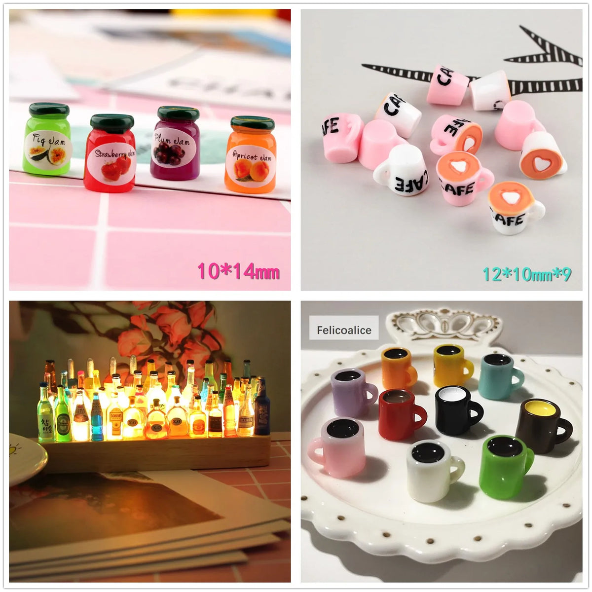 Miniature Resin Coffee Cups – Kawaii DIY Craft Decor for Phone Case Art