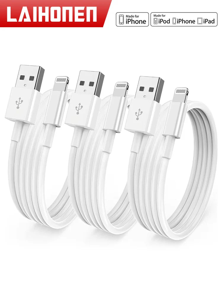 MFi Certified Lightning Charging Cable – USB A Data Cord for iPhone Devices