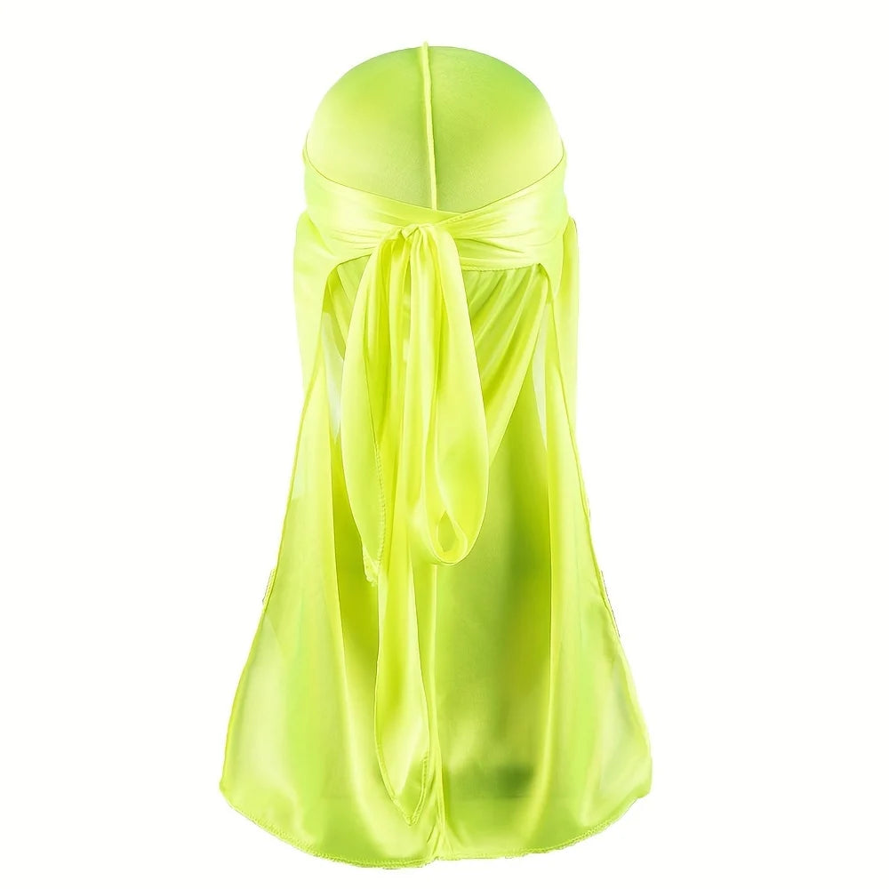 Silky Durag Headwrap – Long Tail Wave Cap for Men Hair Maintenance